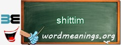 WordMeaning blackboard for shittim